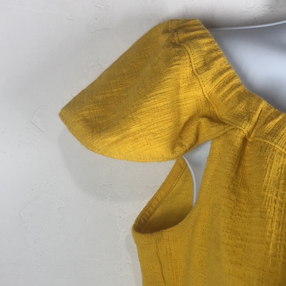Texture & Thread Madewell yellow tie front top size medium - Picture 4 of 11
